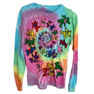 Grateful Dead Dancing Bears Tie Dye Long Sleeve Shirt